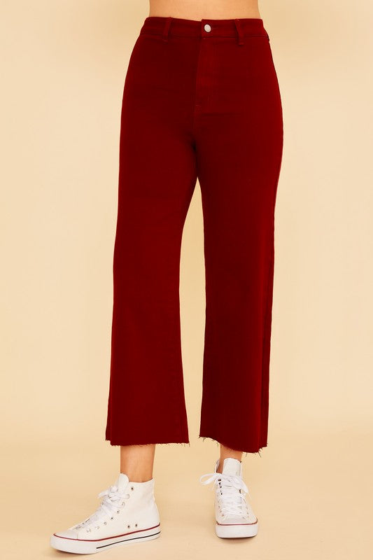 High Rise Wide Leg Cropped Jean
