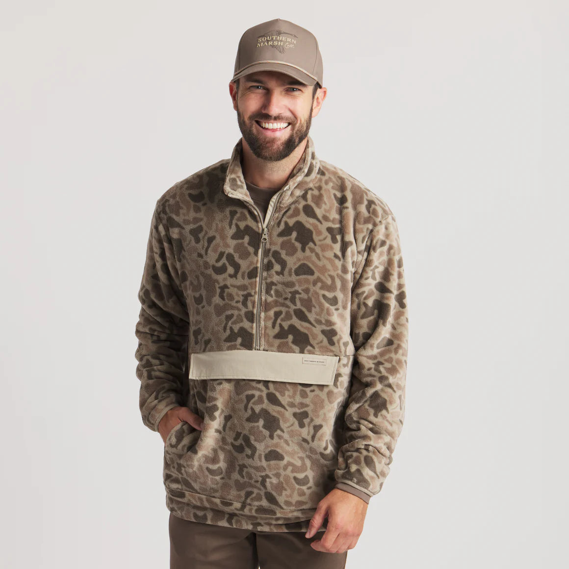 Southern Marsh Wadsworth Fleece Pullover-Retro Camo