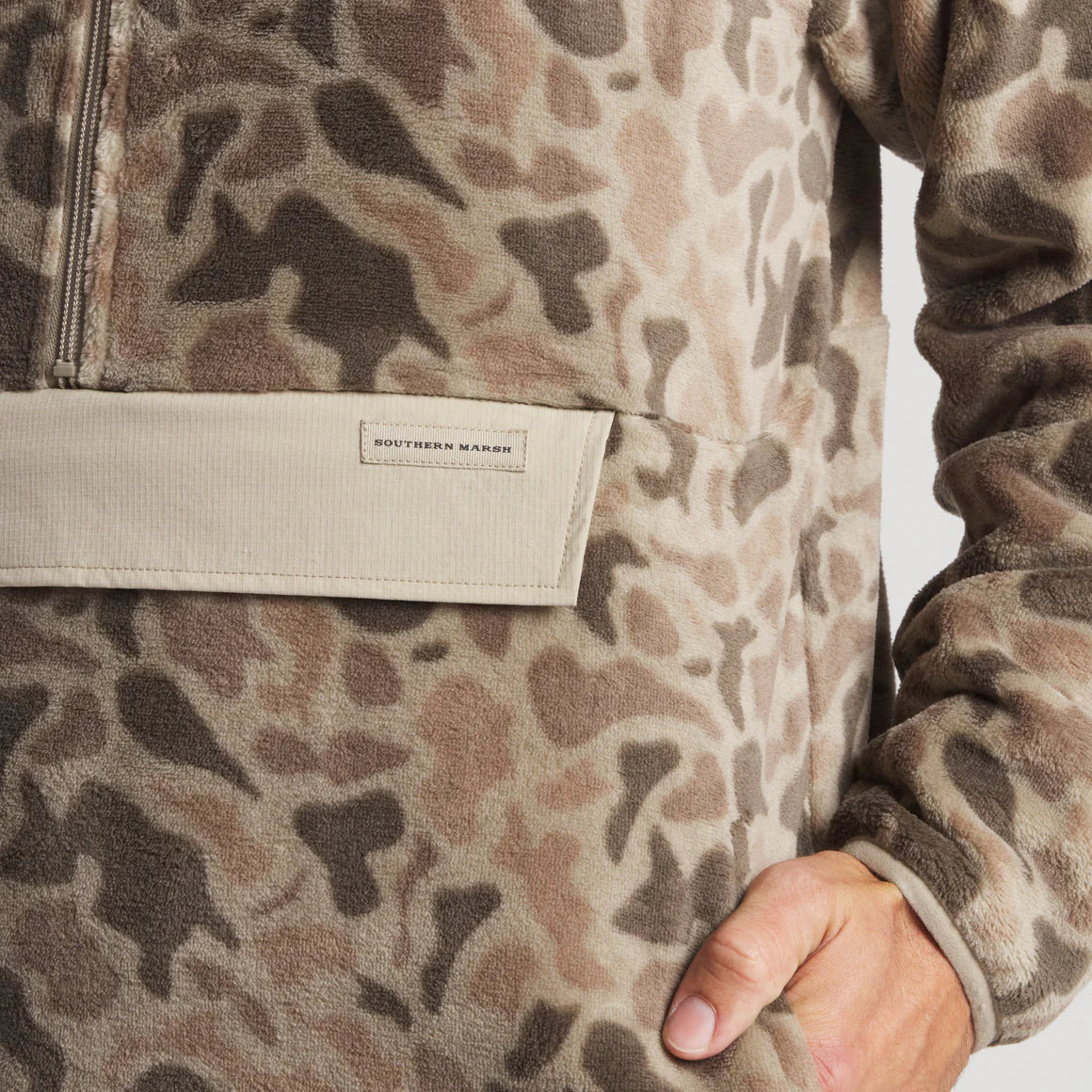 Southern Marsh Wadsworth Fleece Pullover-Retro Camo