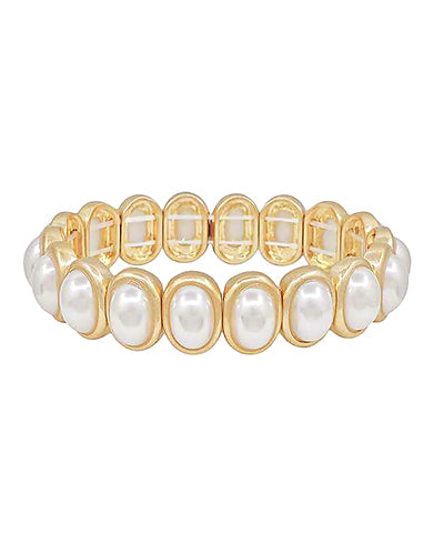 Linked Oval Pearl Bracelet