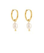 Pearl Drop Huggie Hoops