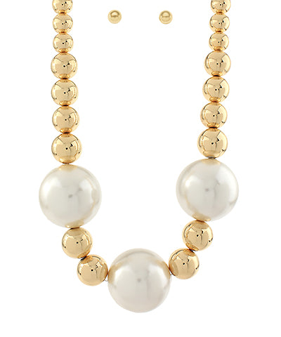 Pearl & CCB Bead Necklace