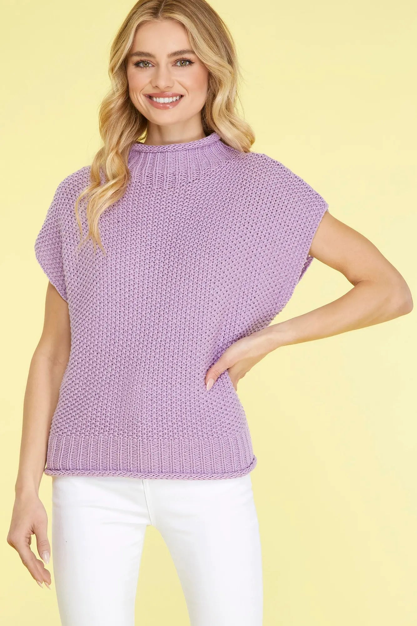 Sleeveless Mockneck Sweater