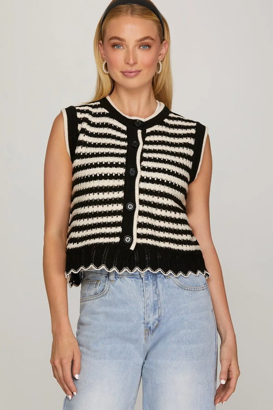 Striped Knit Vest Top