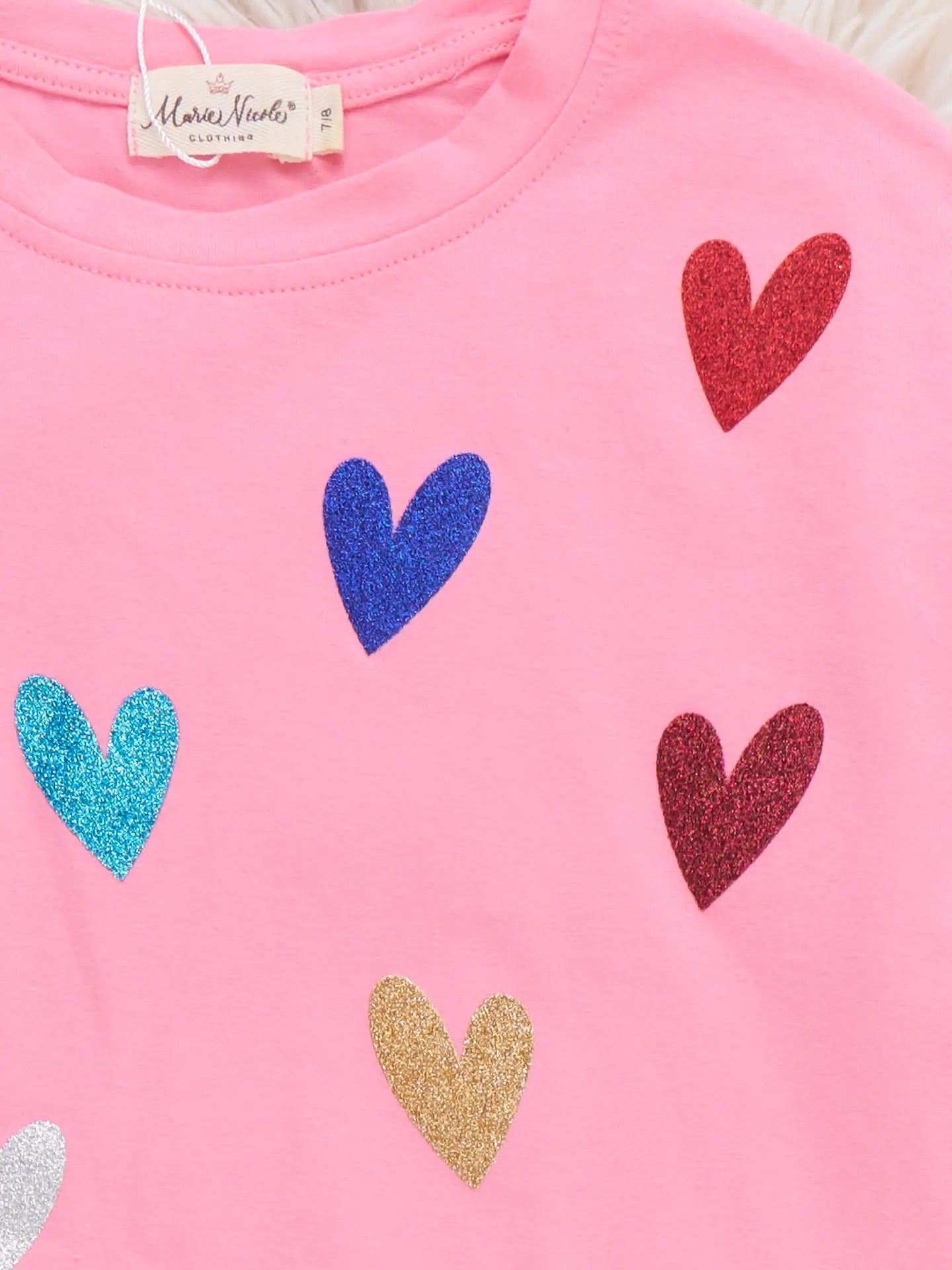 Girls Rainbow Hearts Top