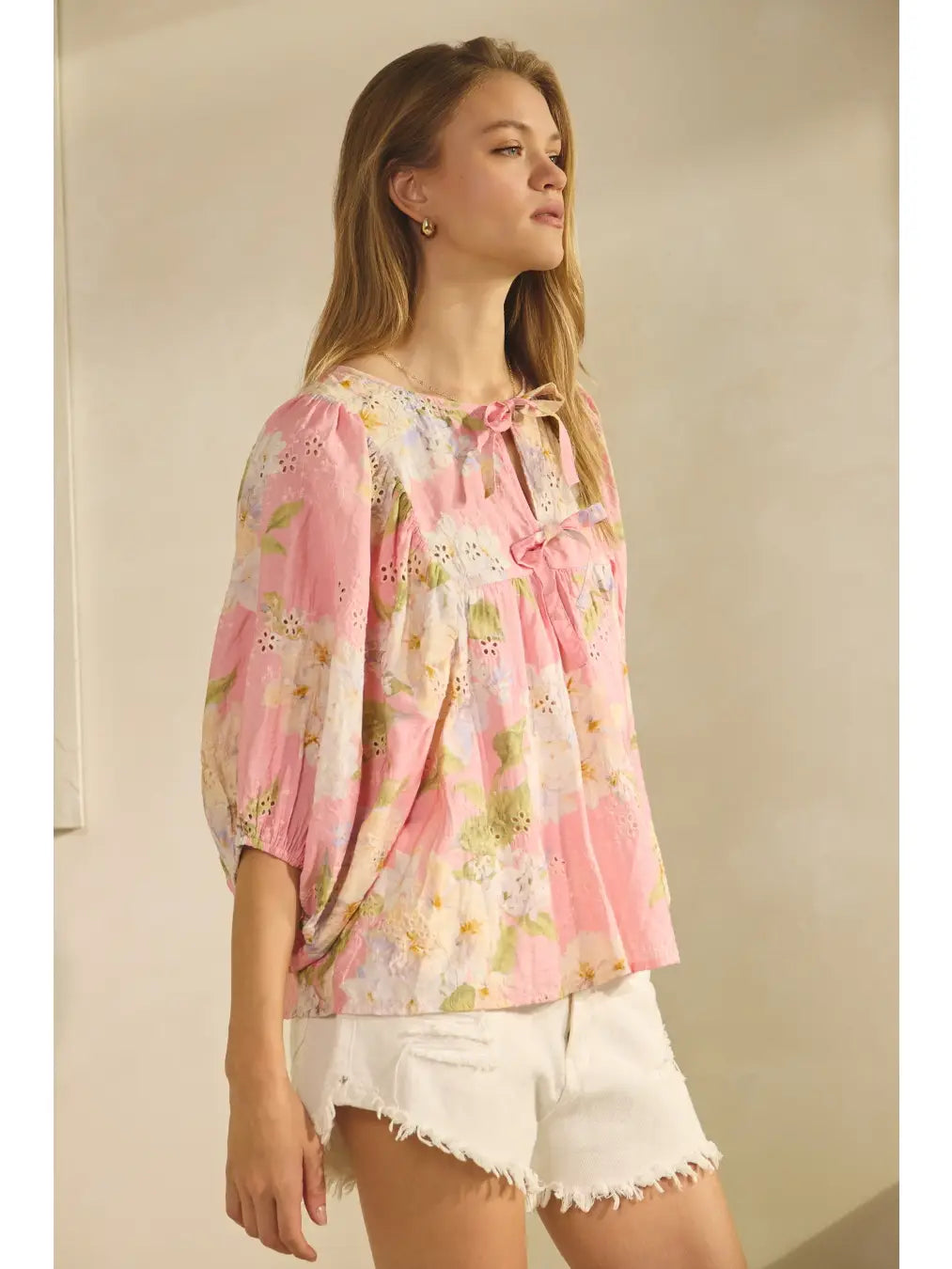 Floral Printed Peasant Blouse