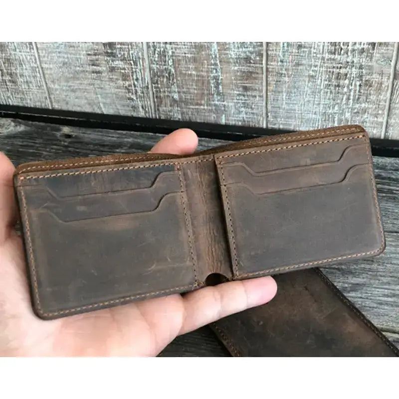 Genuine Leather Bifold Wallet Handmade Wallet For Men