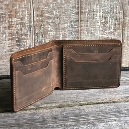 Genuine Leather Bifold Wallet Handmade Wallet For Men