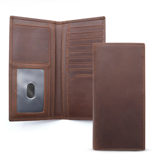 Genuine Leather Bifold Wallet Long Wallets For Men