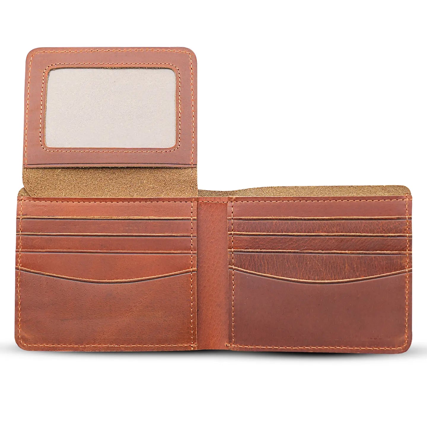 Genuine Leather Wallet For Men with Flap Out Id Window