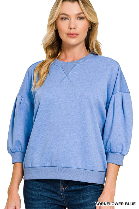 Zenana Scuba Dolman Sleeve Pullover