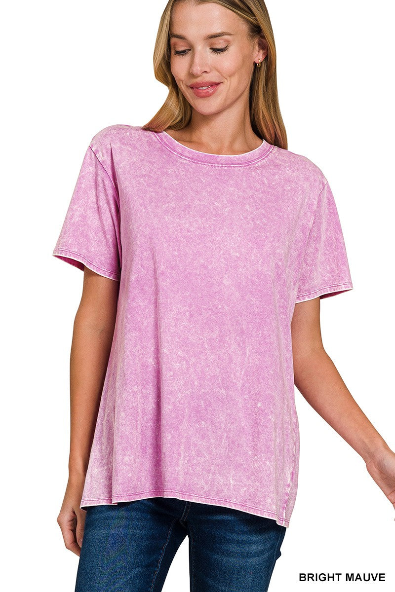 Zenana Washed Short Sleeve Tee