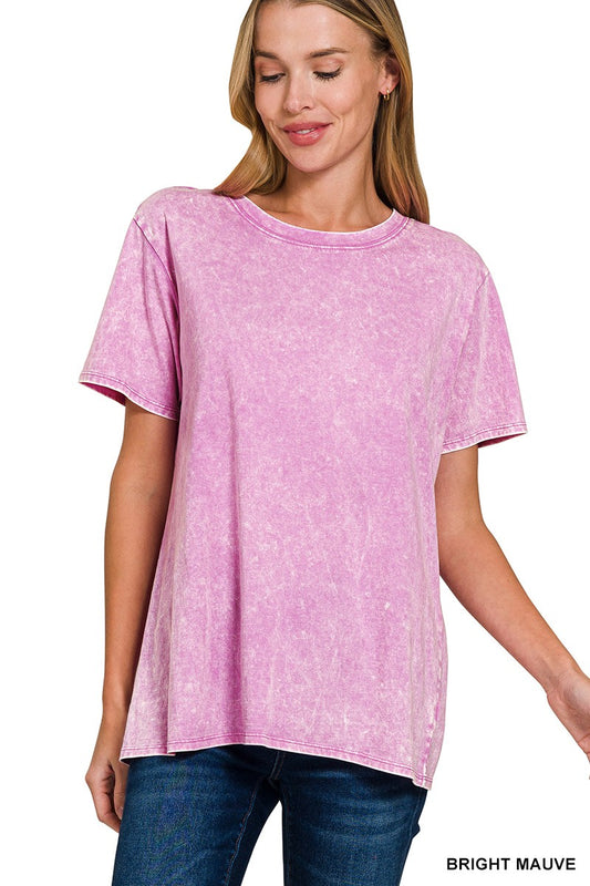 Zenana Washed Short Sleeve Tee