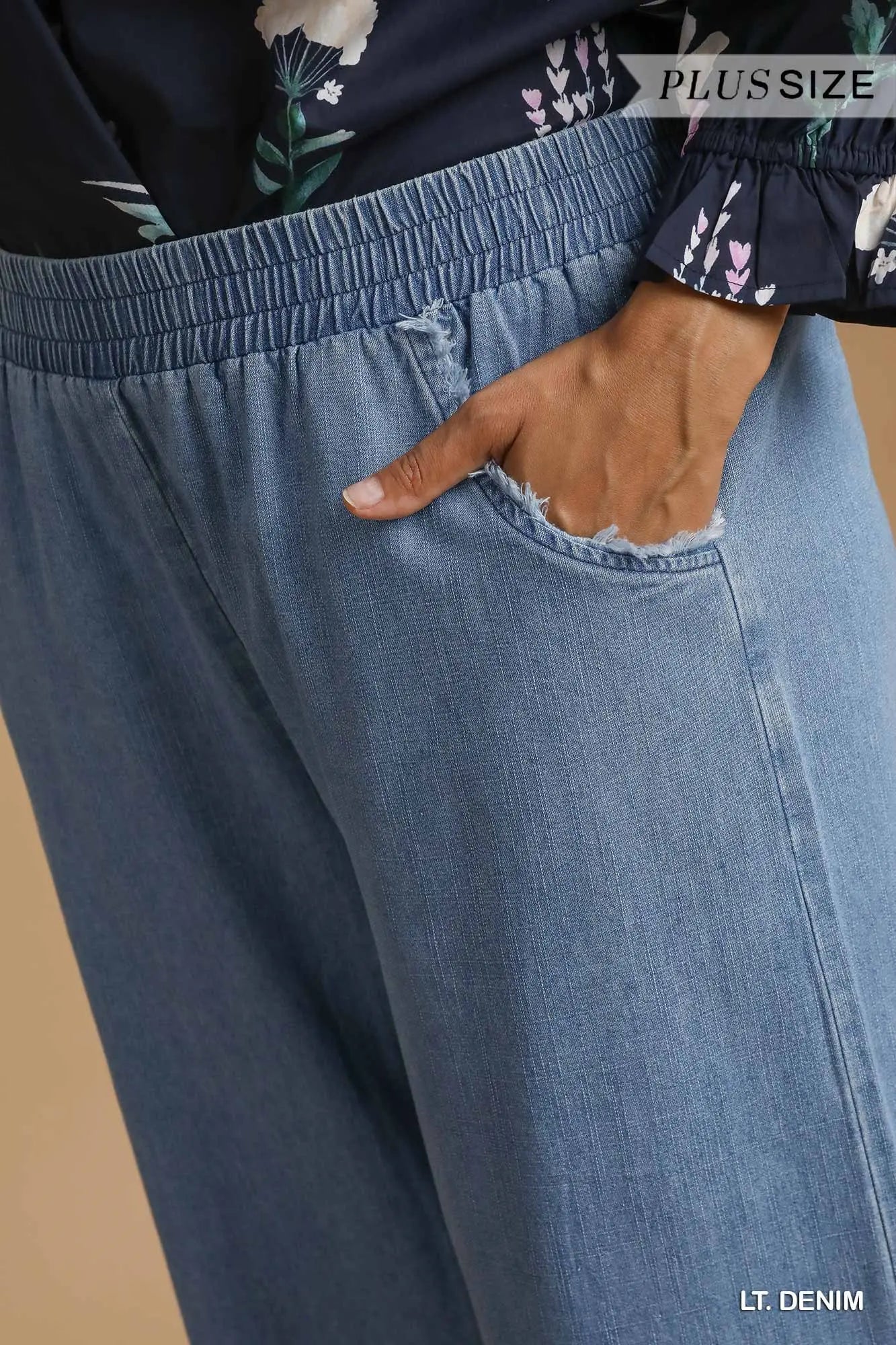 Curvy Washed Denim Pants
