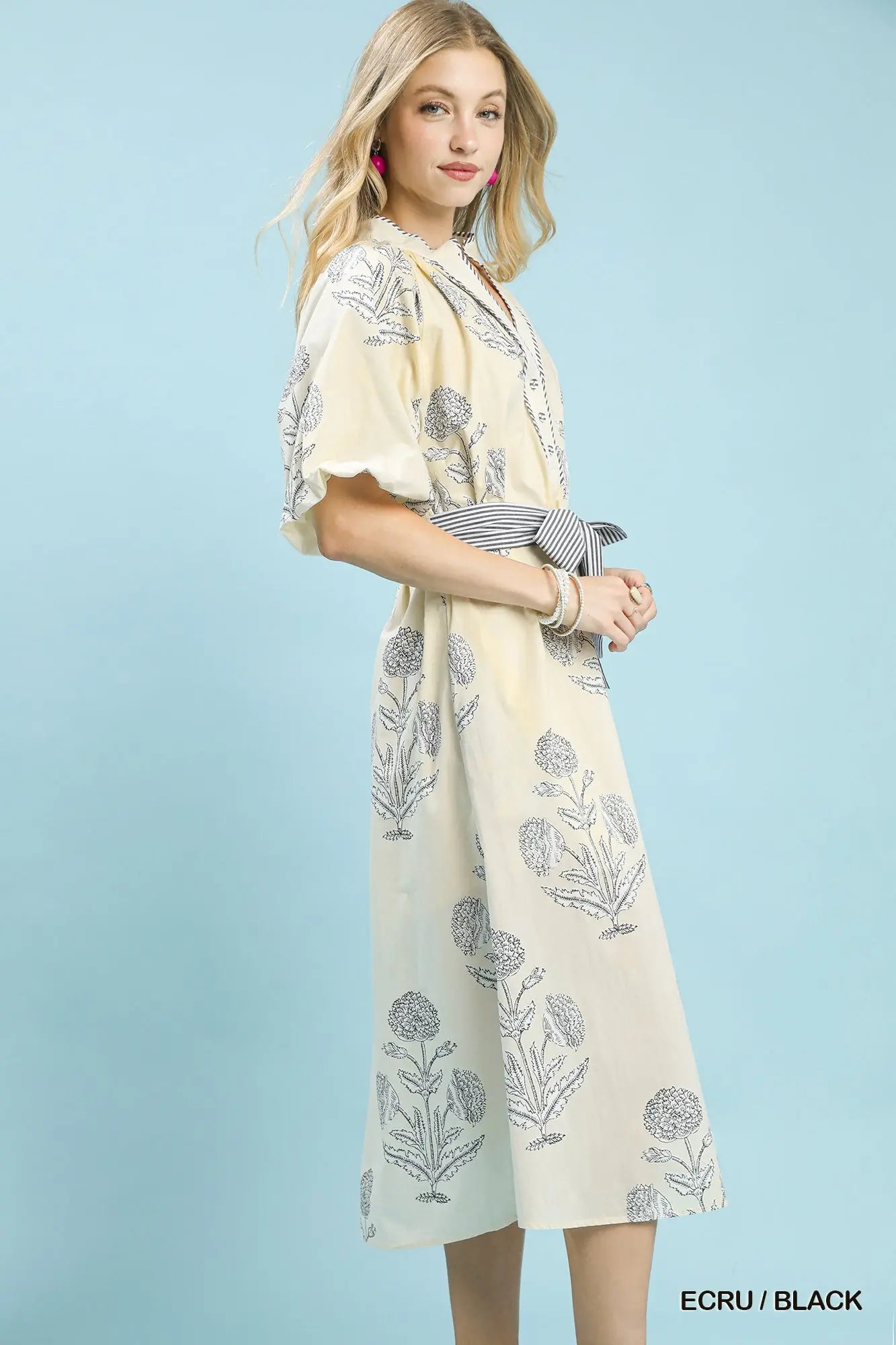 Floral Print V-Neck Maxi Dress