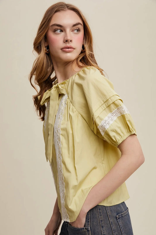 Bow Tie Lace Blouse