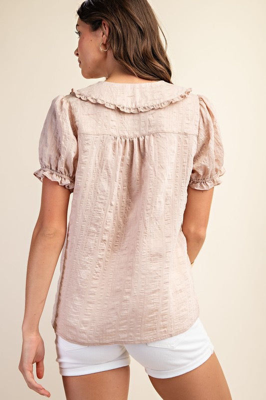 Peter Pan Collar Button Down Shirt