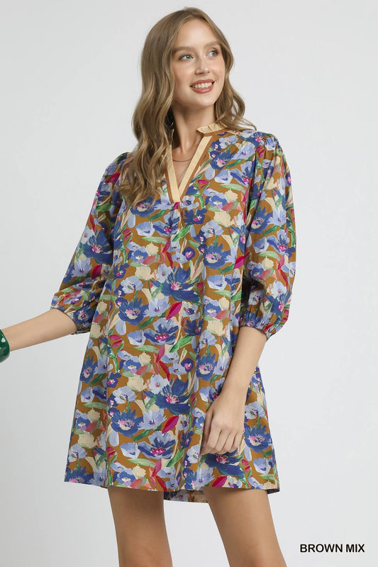 Floral V-Neck Dress