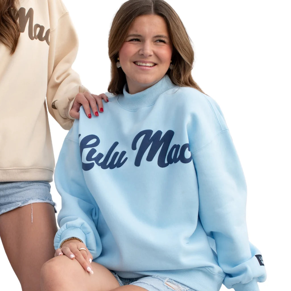 Lulu Mac Script Mock Neck Sweatshirts