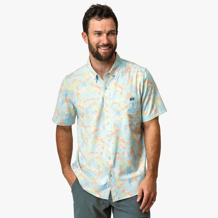 Aftco Boatbar Printed Button Down Shirt