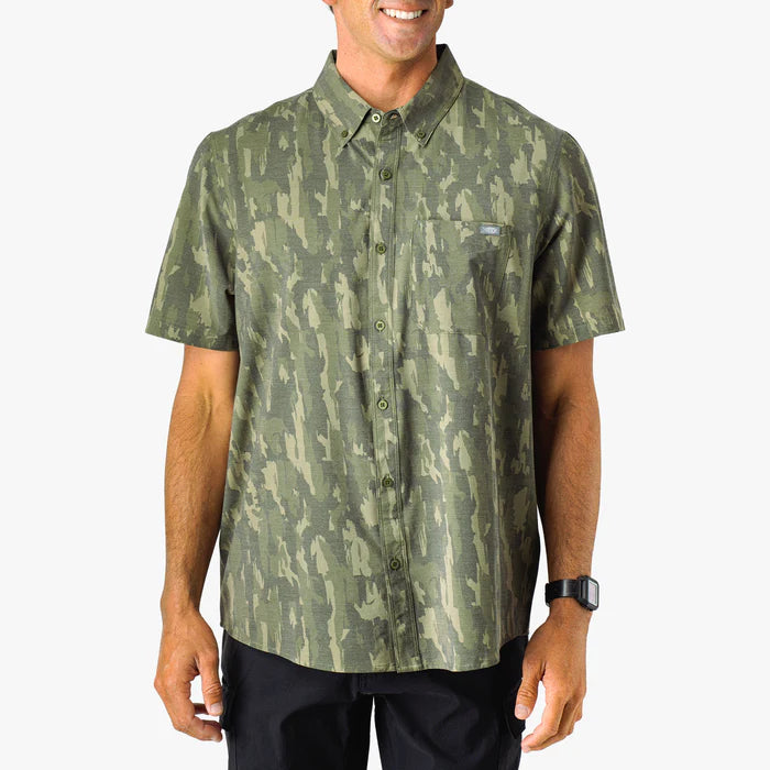 Aftco Boatbar Printed Button Down Fishing Shirt