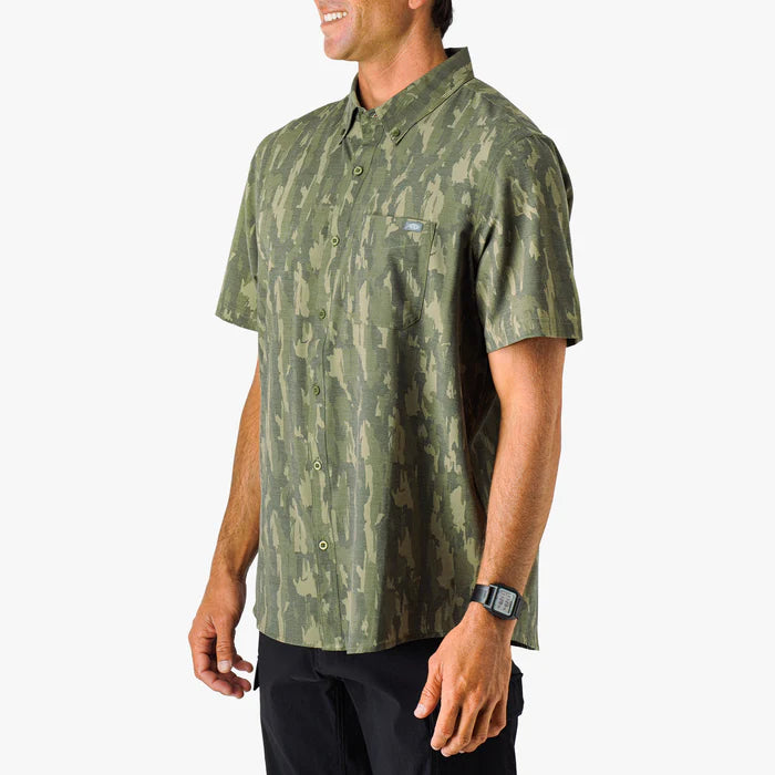 Aftco Boatbar Printed Button Down Fishing Shirt
