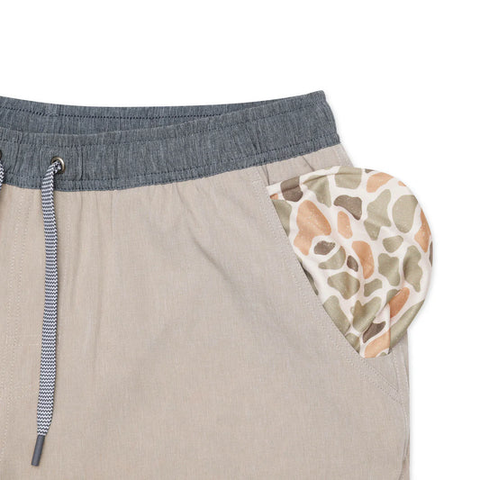 Burlebo Athletic Short - Heather Khaki- Vernado Camo Liner