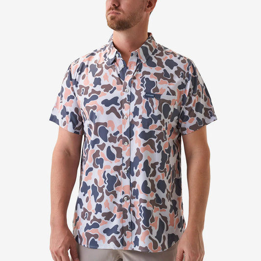 Burlebo Performance Button Up - Vintage Camo