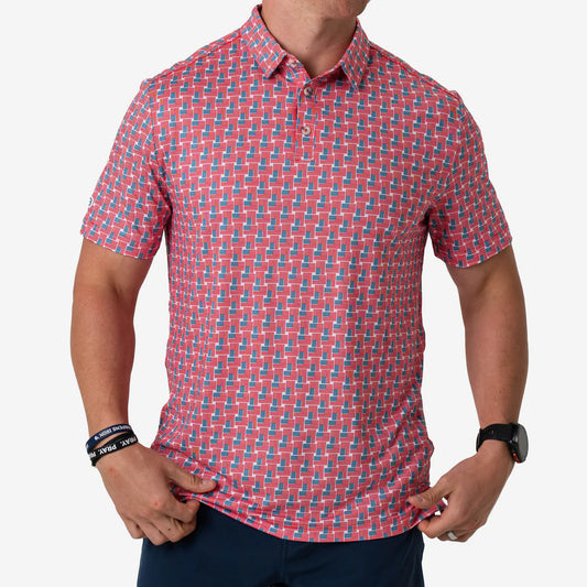Burlebo Performance Button Up - American Flag Print