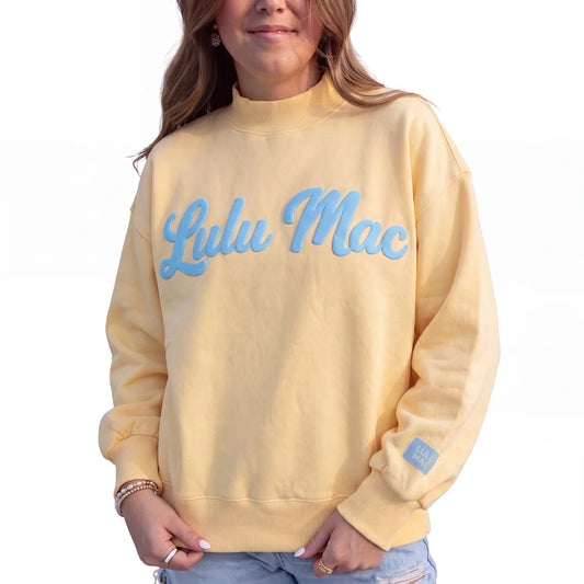 Lulu Mac Script Mock Neck Sweatshirts