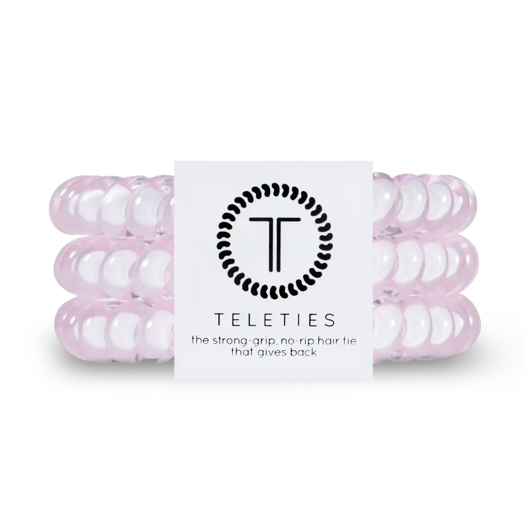 Teleties Spiral Hair Coils | Small | Rose Water Pink Hair Ties