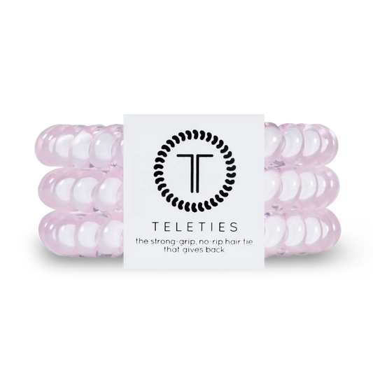 Teleties Spiral Hair Coils | Small | Rose Water Pink Hair Ties