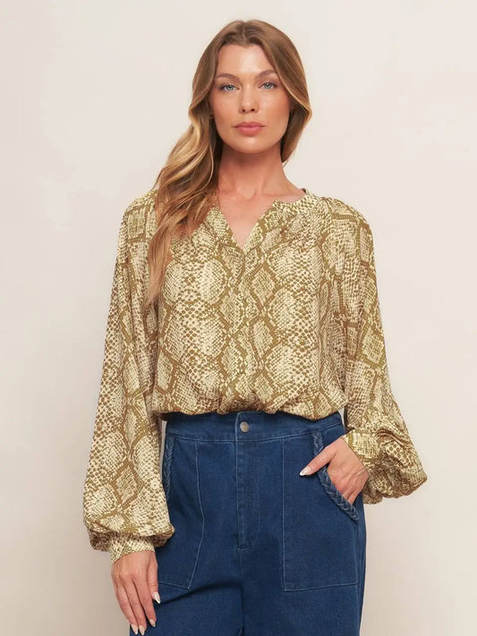 Snakeskin Printed Top