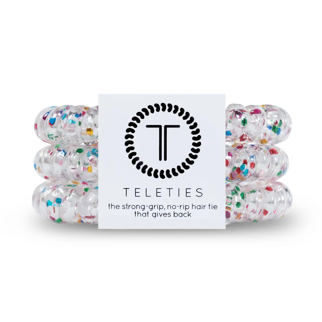 Teleties Spiral Hair Coils | Small | Party People Hair Ties