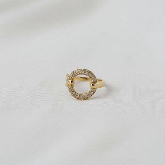 Geometric Adjustable Ring with Dazzling Stones