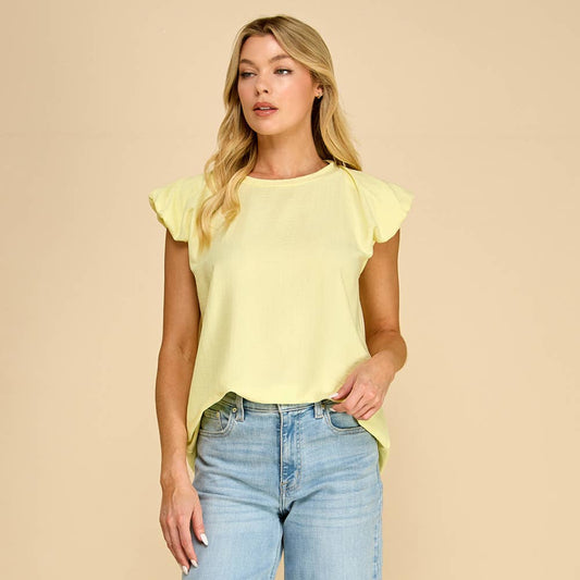 Textured Flutter Sleeve Top
