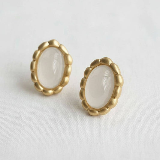 Vintage-Style Oval Earrings