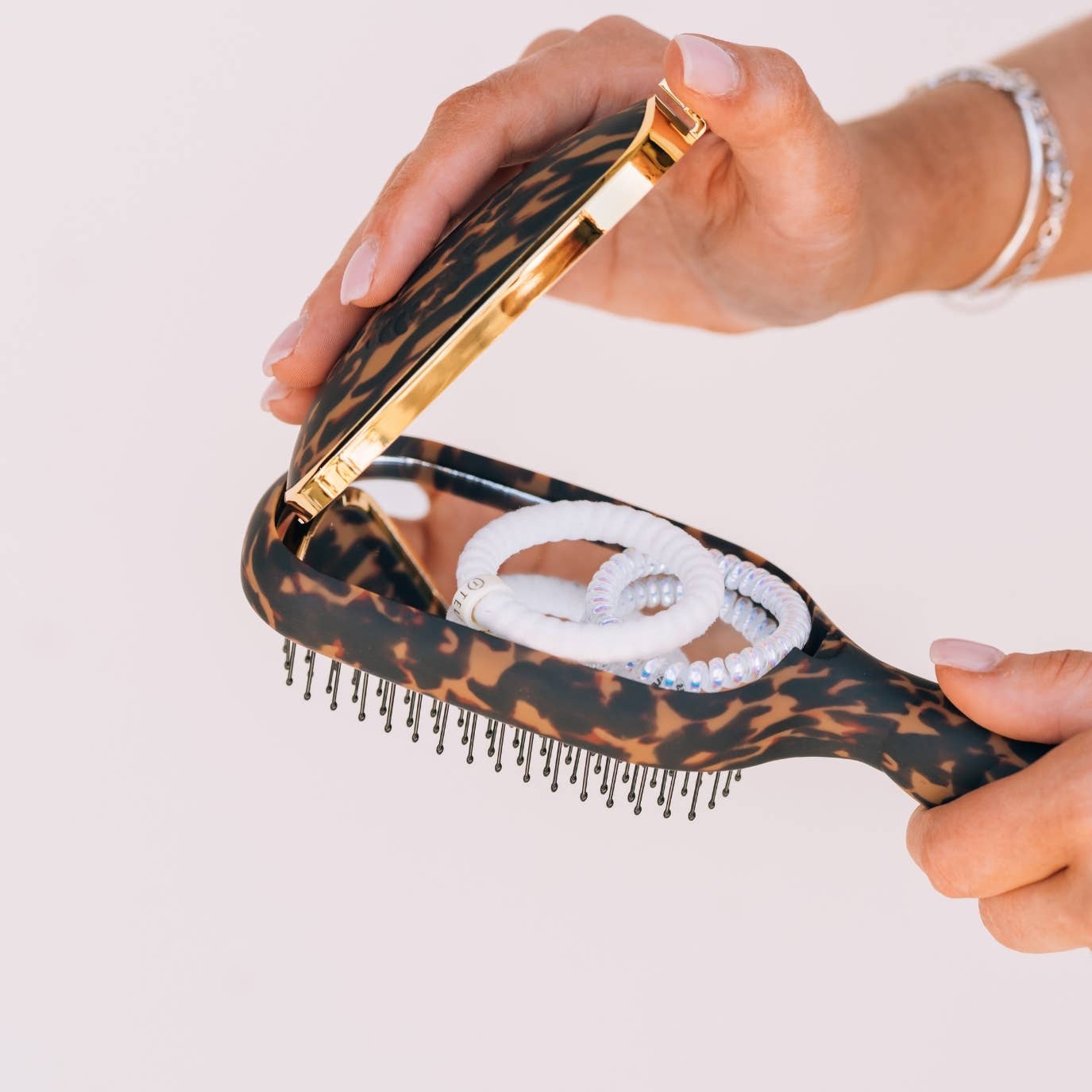 Teleties  Detangler Hair Brush for Thick Hair - Tortoise