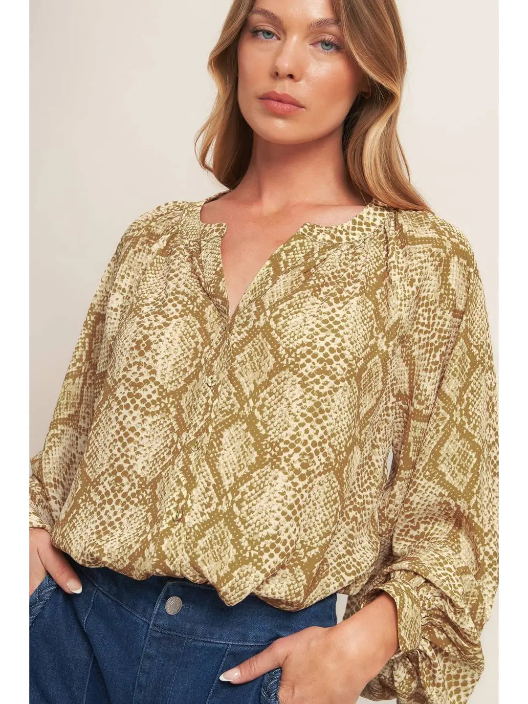 Snakeskin Printed Top