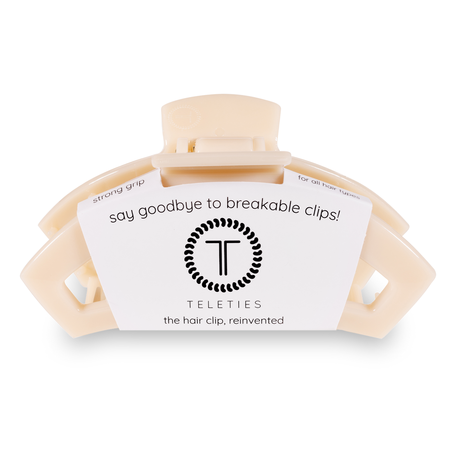 Teleties Open Hair Clip Large - Almond Beige