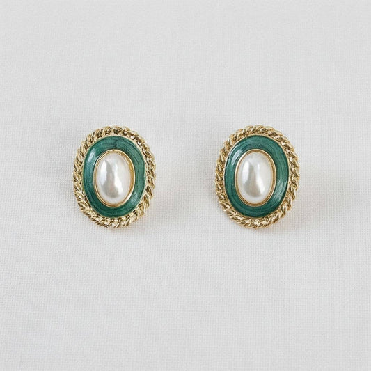 Geometric Pearl Drop Earrings