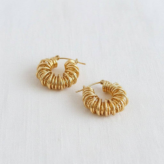 Bold Spiral Cutout Hoop Earrings