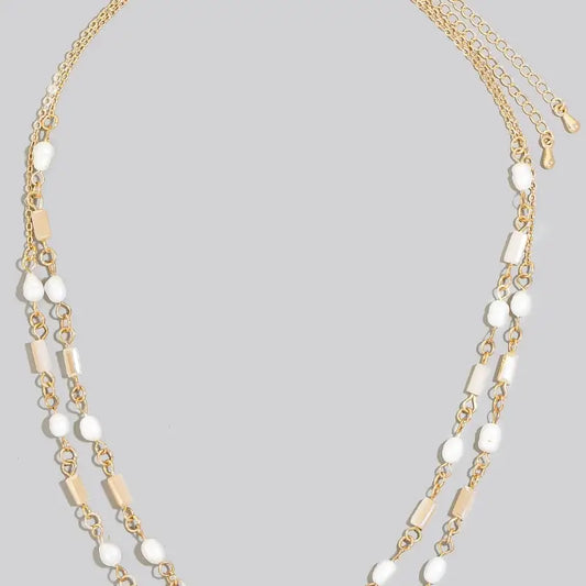 Pearl Chain Layered Necklace