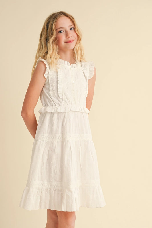 Girls Ruffle Peplum Tiered Dress