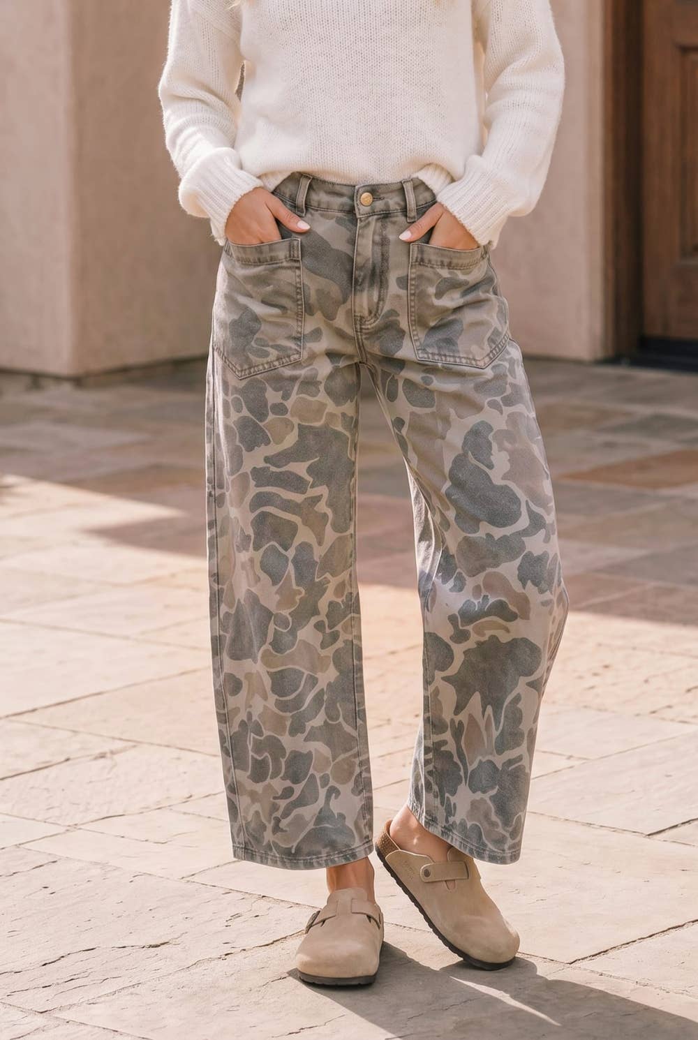 Camo Wide Leg Utility Pants