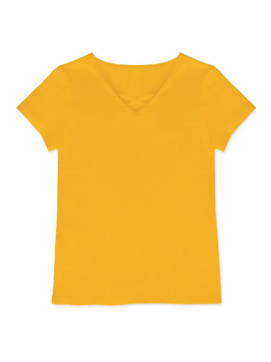 Girls Criss-Cross Solid Tee
