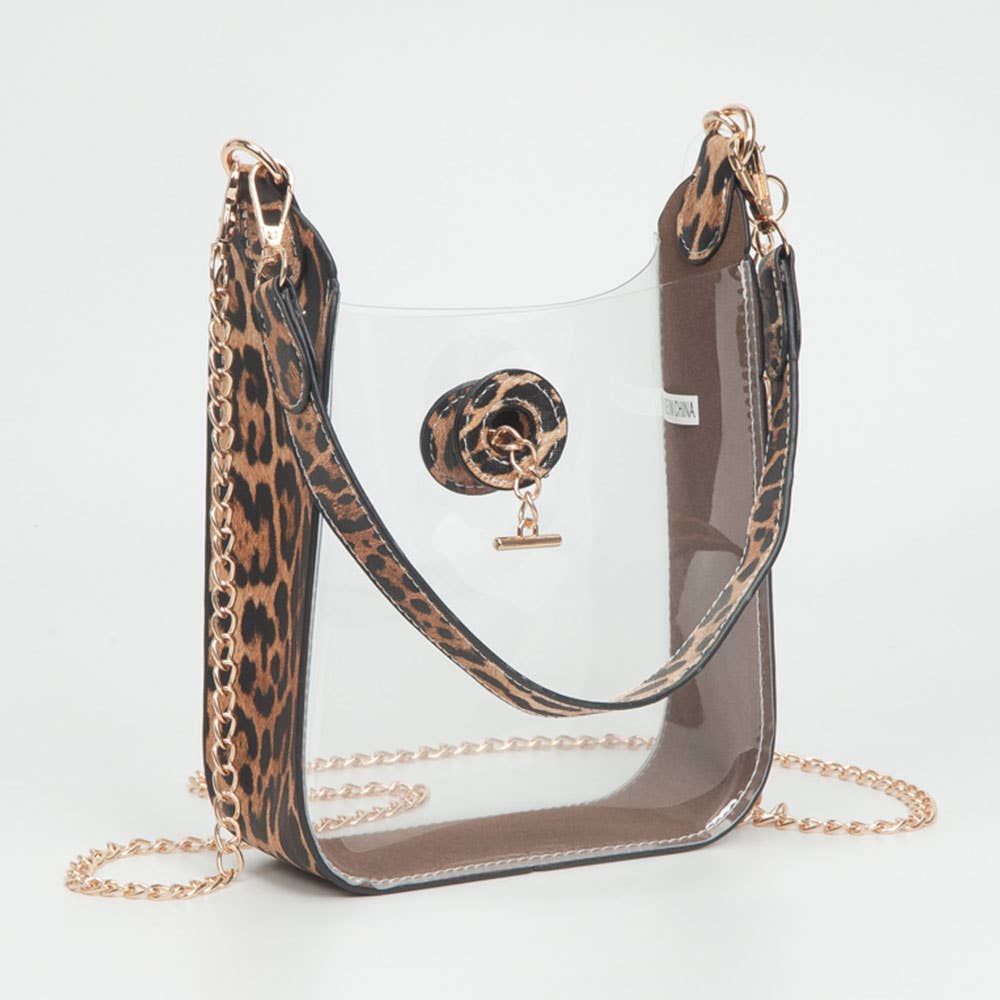 Clear Faux Leather Chain Mini Crossbody Bag