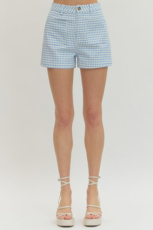 High Waisted Gingham Shorts