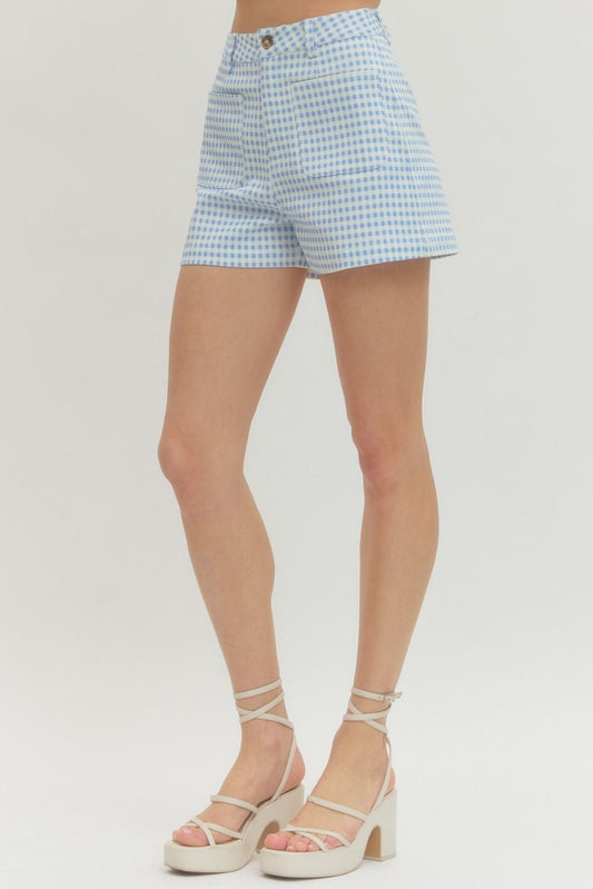 High Waisted Gingham Shorts
