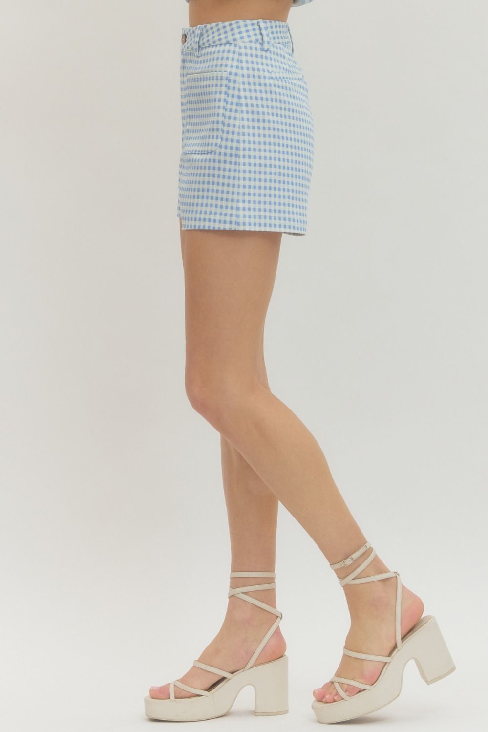 High Waisted Gingham Shorts